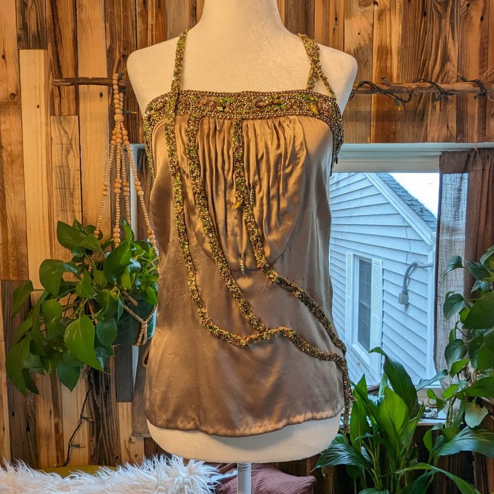 LINDA LOUDERMILK COUTURE | Beaded Tank | RARE FIND!
